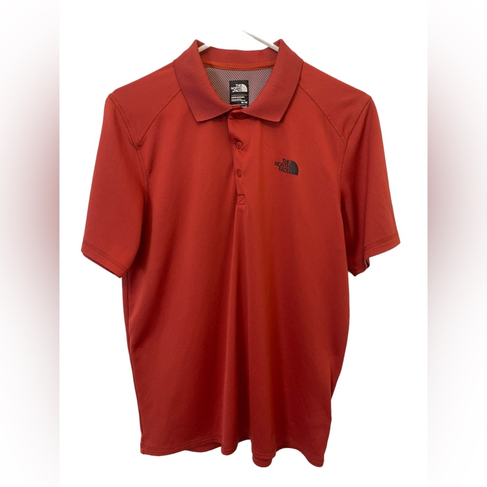 The North Face Flashdry Copper Red Active Short Sleeve Snap Closure Men’s M